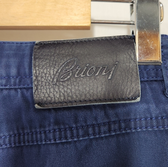 Outstanding BRIONI Navy Blue Cotton Blend Straight Leg Chinos Made Italy sz 44 - Picture 7 of 11
